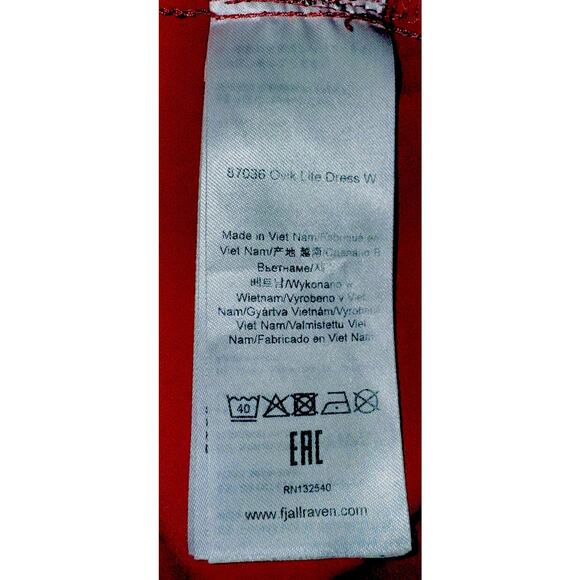 Fjallraven Ovik Lite Dress Large Buttons Short Sleeve Pockets Outdoor Travel Red - Picture 7 of 10